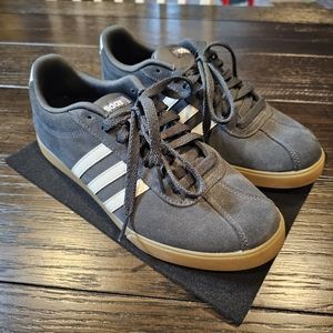 Adidas Courtset Shoes B44623 Women's Size 8.5 Navy, White Stripes, Gum Soles